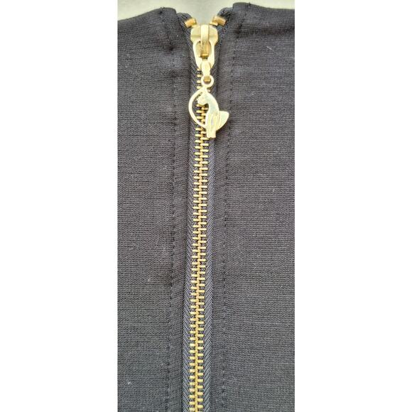 Vtg Baby Phat Y2K Gold Studded Sleeveless Black Mini Dress Exposed zippers Sz 1X - Picture 5 of 8